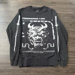 Notorious Lift Ronin Oni Samurai black graphic crewneck sweatshirt Size Medium